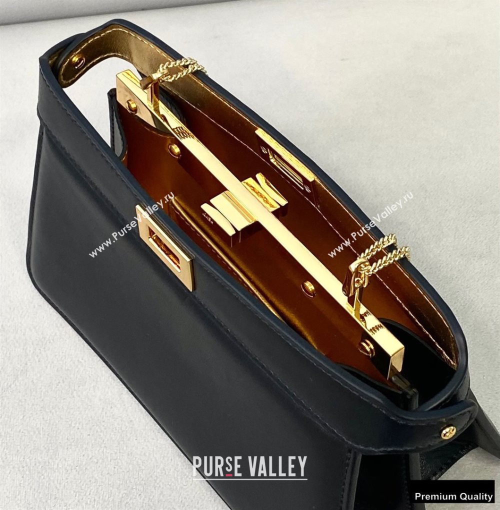 Fendi Leather Peekaboo I See U Pochette Bag Black 2021 (chaoliu-20122613)