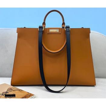 Fendi Leather Medium Peekaboo X-Tote Shopper Bag Brown 2020 (chaoliu-20122622)