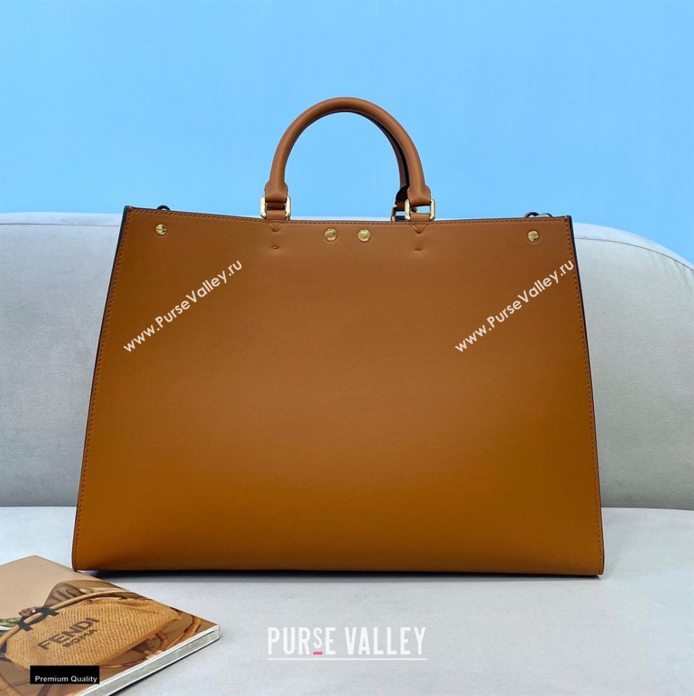 Fendi Leather Medium Peekaboo X-Tote Shopper Bag Brown 2020 (chaoliu-20122622)