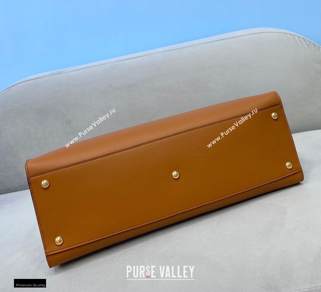 Fendi Leather Medium Peekaboo X-Tote Shopper Bag Brown 2020 (chaoliu-20122622)