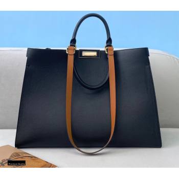 Fendi Leather Medium Peekaboo X-Tote Shopper Bag Black 2020 (chaoliu-20122621)