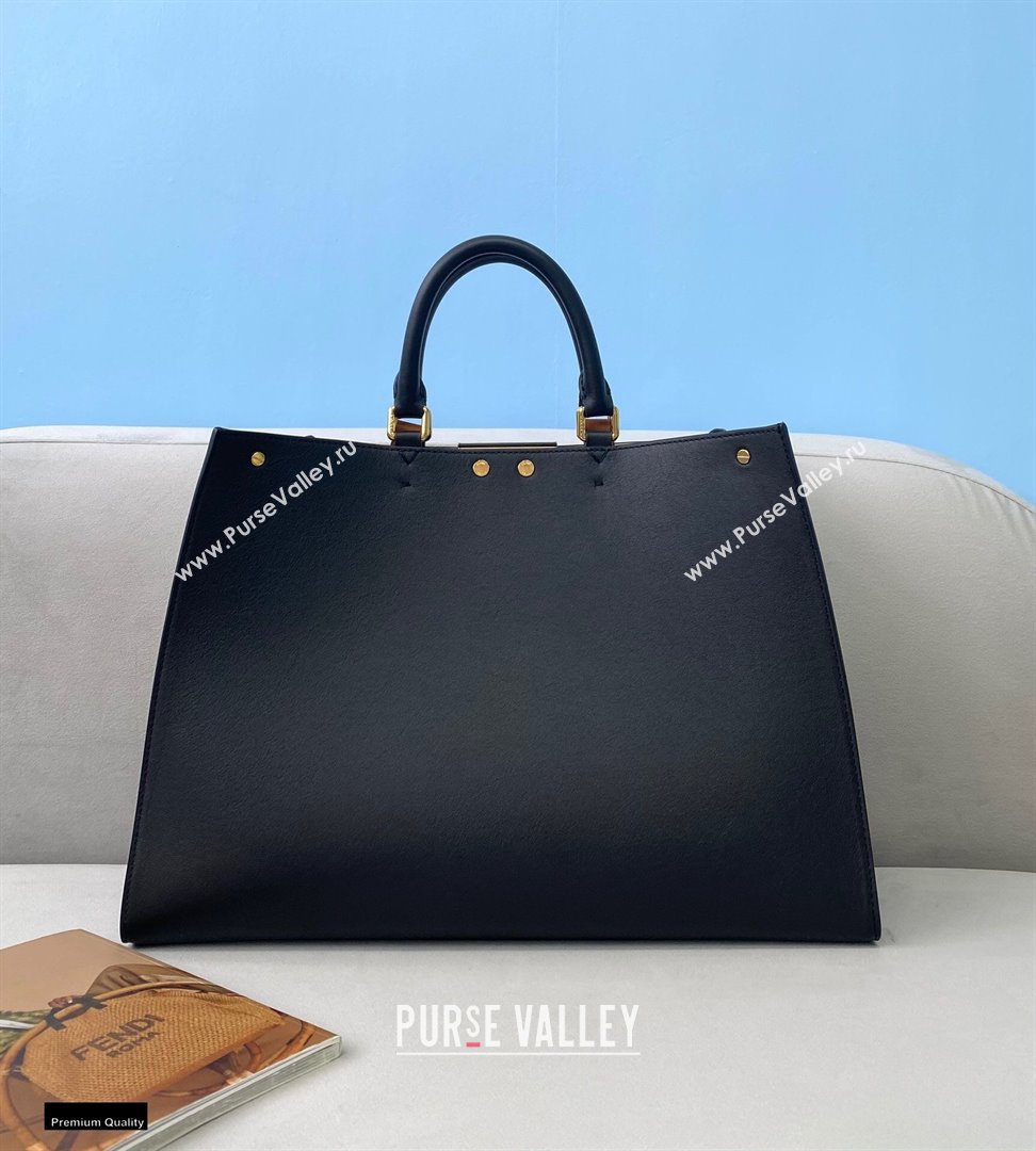 Fendi Leather Medium Peekaboo X-Tote Shopper Bag Black 2020 (chaoliu-20122621)