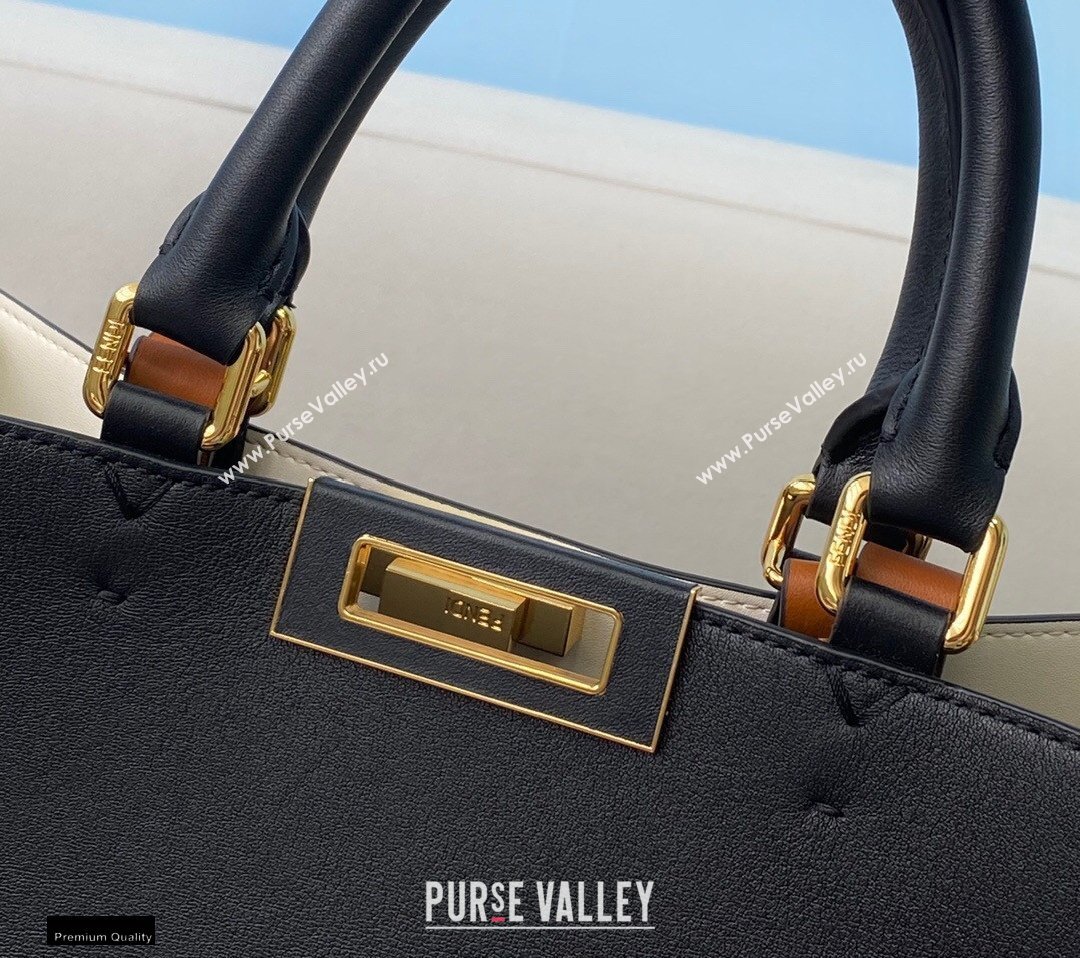 Fendi Leather Medium Peekaboo X-Tote Shopper Bag Black 2020 (chaoliu-20122621)
