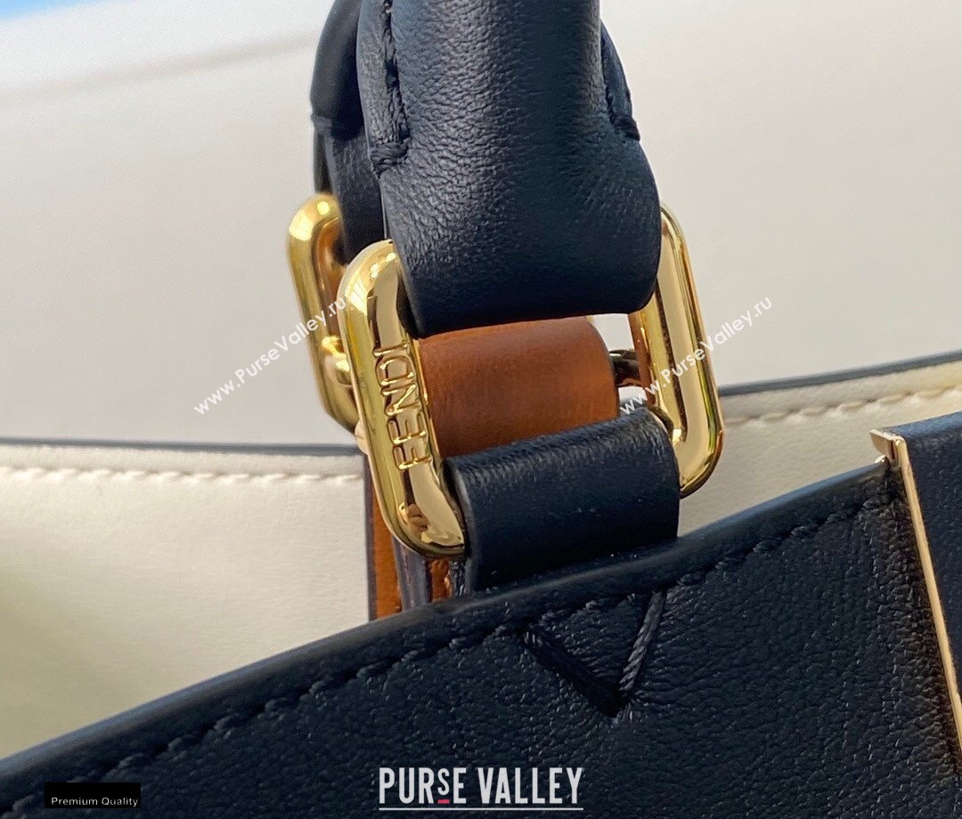 Fendi Leather Medium Peekaboo X-Tote Shopper Bag Black 2020 (chaoliu-20122621)