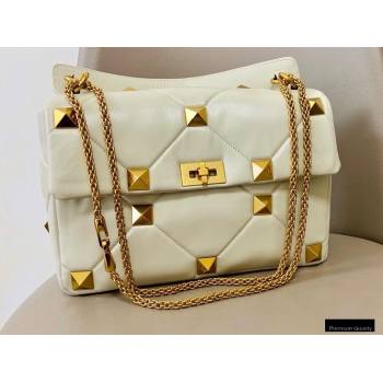 Valentino Large Roman Stud Nappa Chain Bag White 2021 (jindong-20122802)