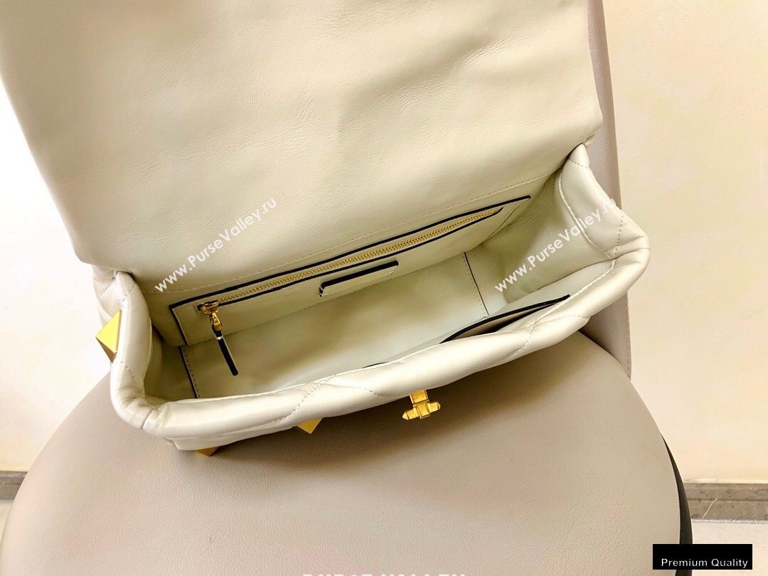 Valentino Large Roman Stud Nappa Chain Bag White 2021 (jindong-20122802)