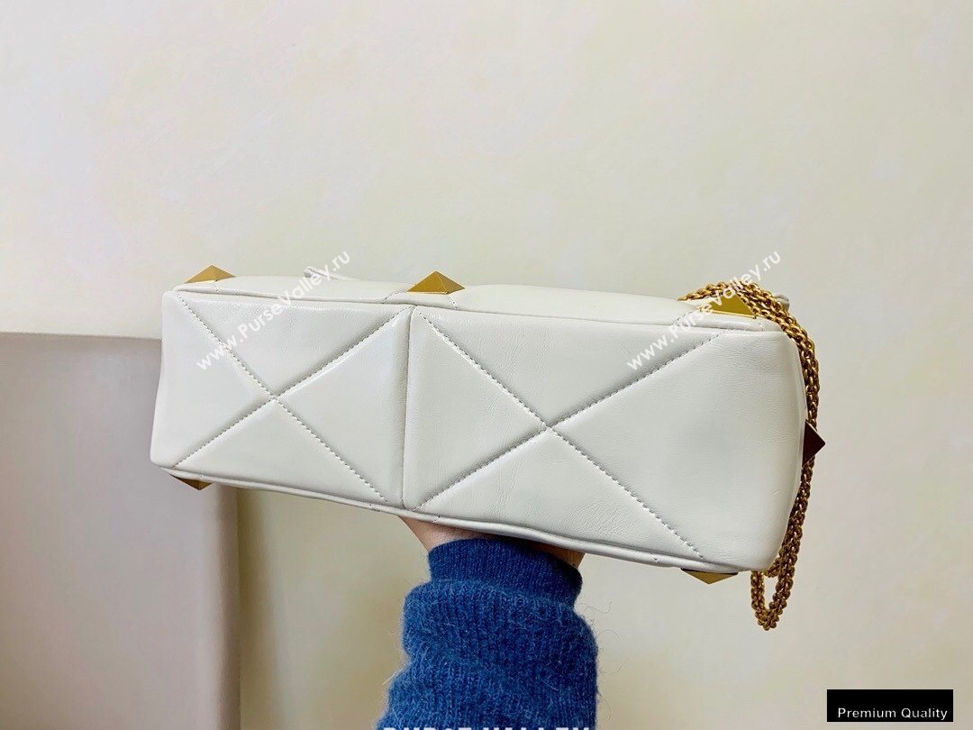 Valentino Large Roman Stud Nappa Chain Bag White 2021 (jindong-20122802)