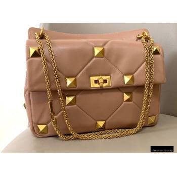 Valentino Large Roman Stud Nappa Chain Bag Nude 2021 (jindong-20122803)