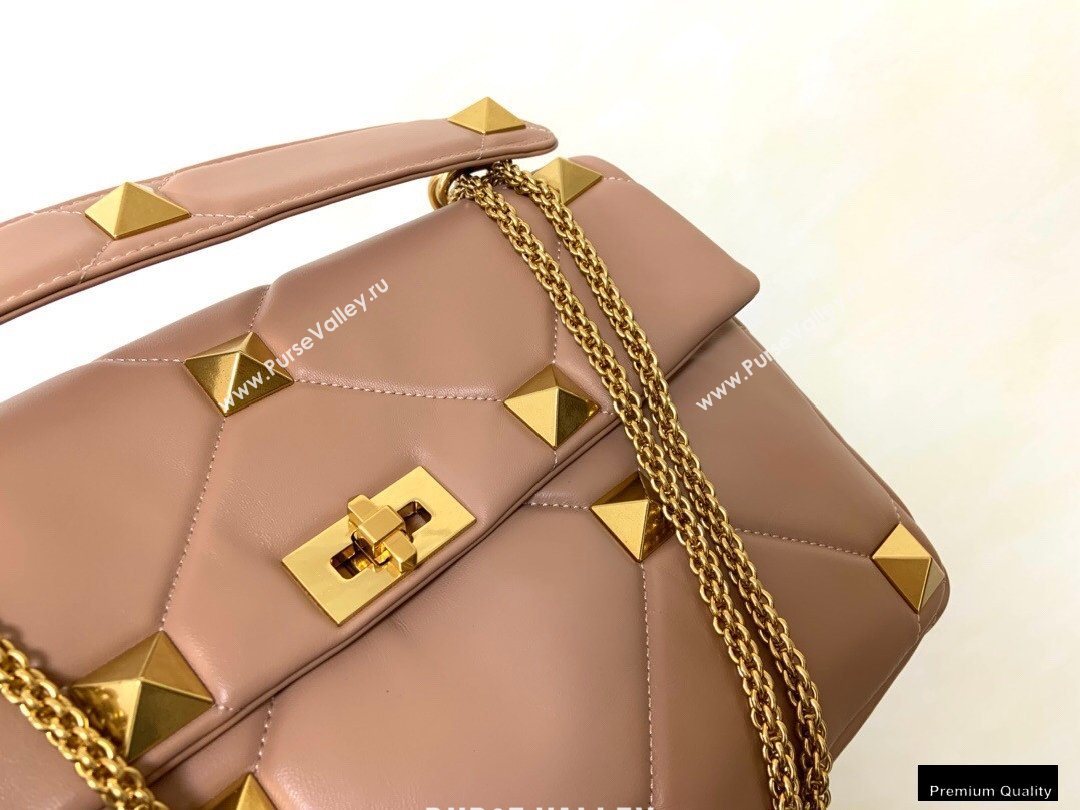 Valentino Large Roman Stud Nappa Chain Bag Nude 2021 (jindong-20122803)