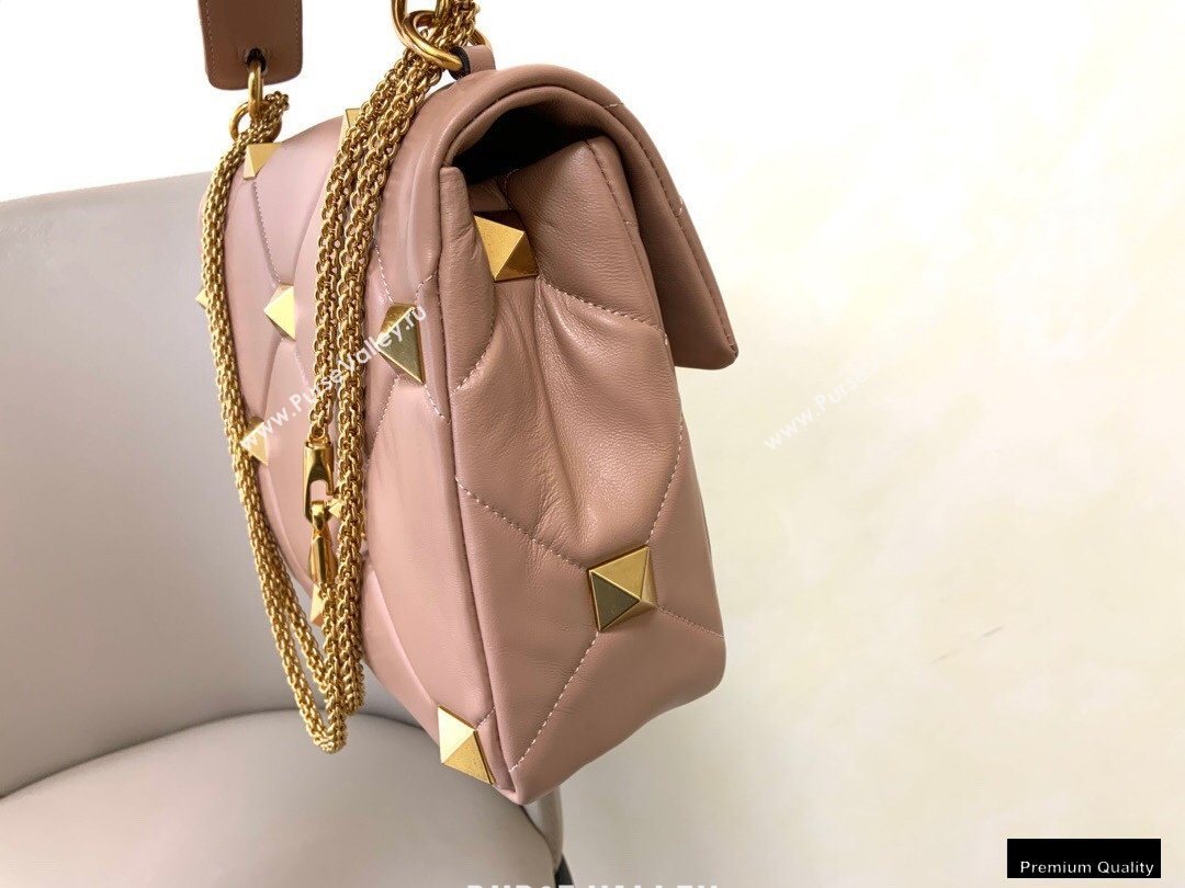 Valentino Large Roman Stud Nappa Chain Bag Nude 2021 (jindong-20122803)