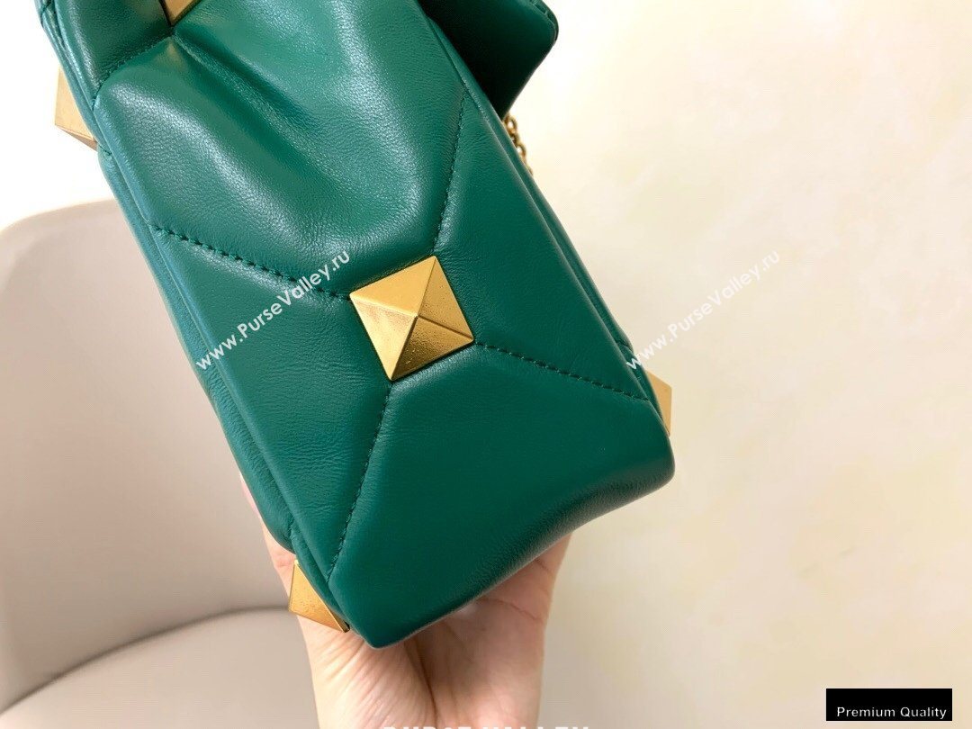 Valentino Large Roman Stud Nappa Chain Bag Green 2021 (jindong-20122804)