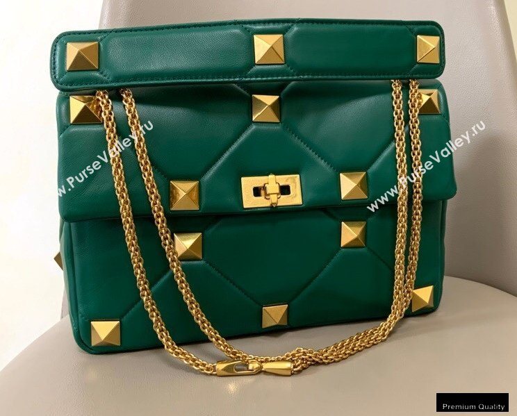 Valentino Large Roman Stud Nappa Chain Bag Green 2021 (jindong-20122804)