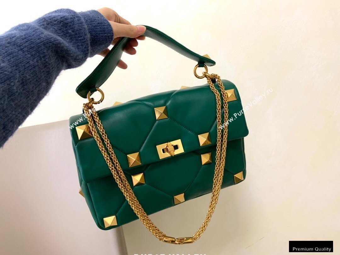 Valentino Large Roman Stud Nappa Chain Bag Green 2021 (jindong-20122804)