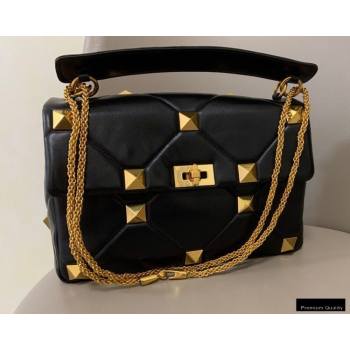 Valentino Large Roman Stud Nappa Chain Bag Black 2021 (jindong-20122801)