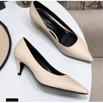 Saint Laurent Heel 5.5cm Anais Pumps Creamy (modeng-20122947)