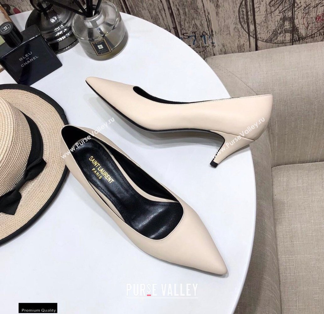 Saint Laurent Heel 5.5cm Anais Pumps Creamy (modeng-20122947)