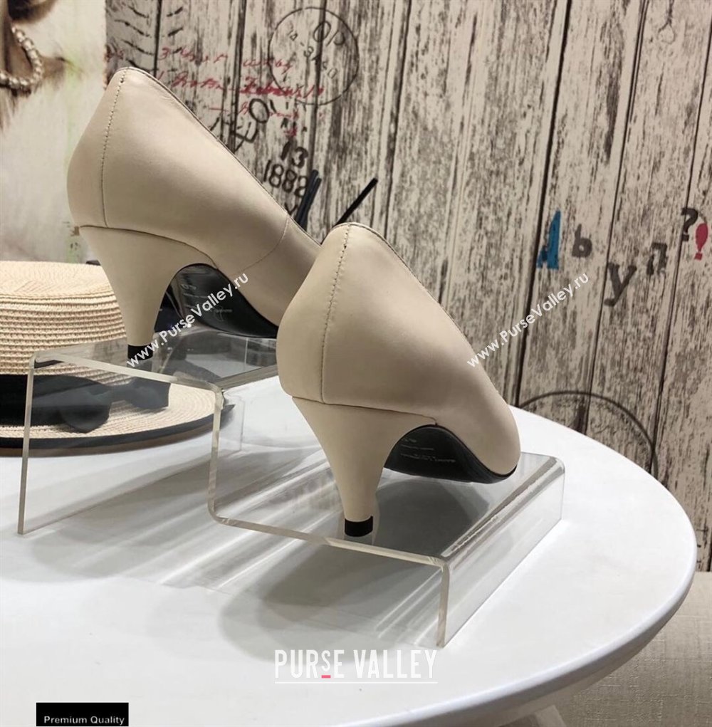 Saint Laurent Heel 5.5cm Anais Pumps Creamy (modeng-20122947)