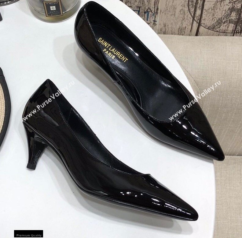 Saint Laurent Heel 5.5cm Anais Pumps Patent Black (modeng-20122946)