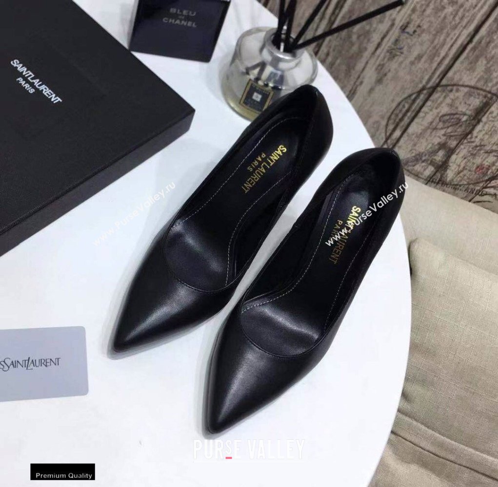 Saint Laurent Opyum Pumps Black with Black Interlocking YSL Logo Heel 11cm (modeng-20122913)