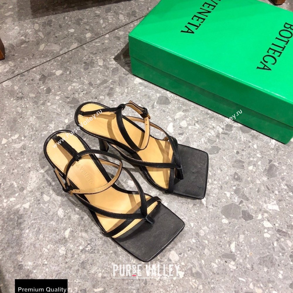 Bottega Veneta Heel 9cm Square Sole Ankle-strap Stretch Sandals Black 2021 (modeng-20123001)