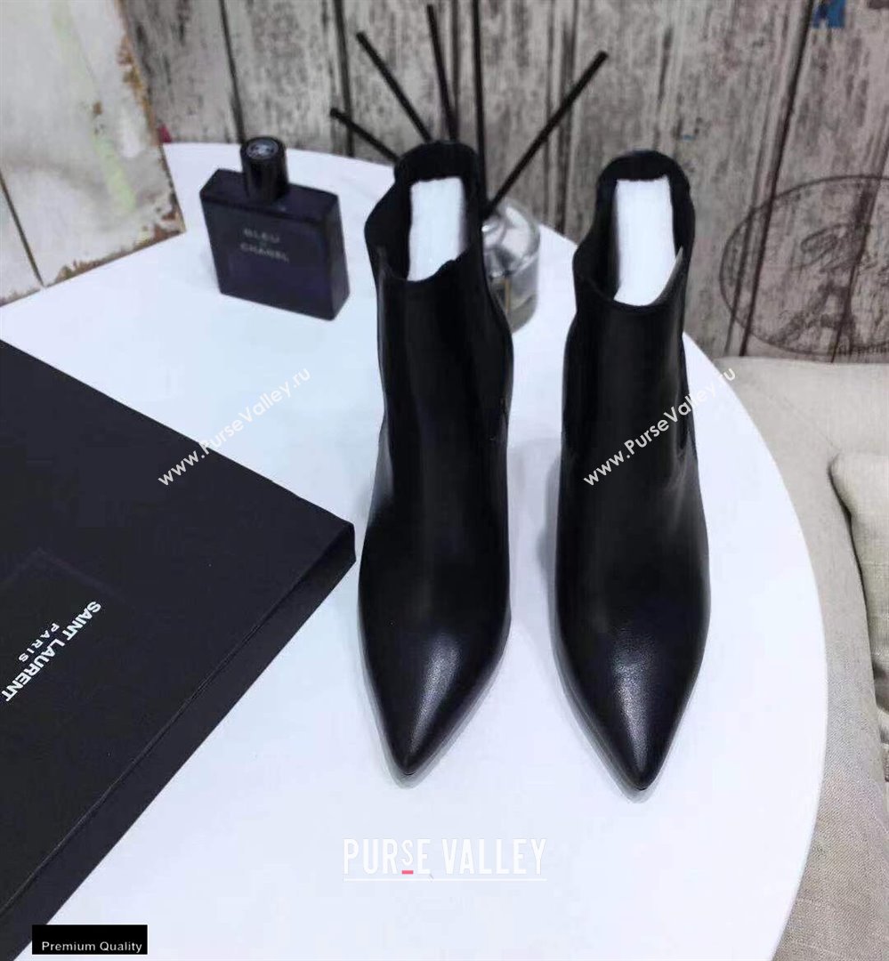 Saint Laurent Opyum Ankle Boots Black with Black Interlocking YSL Logo Heel 11cm (modeng-20122901)