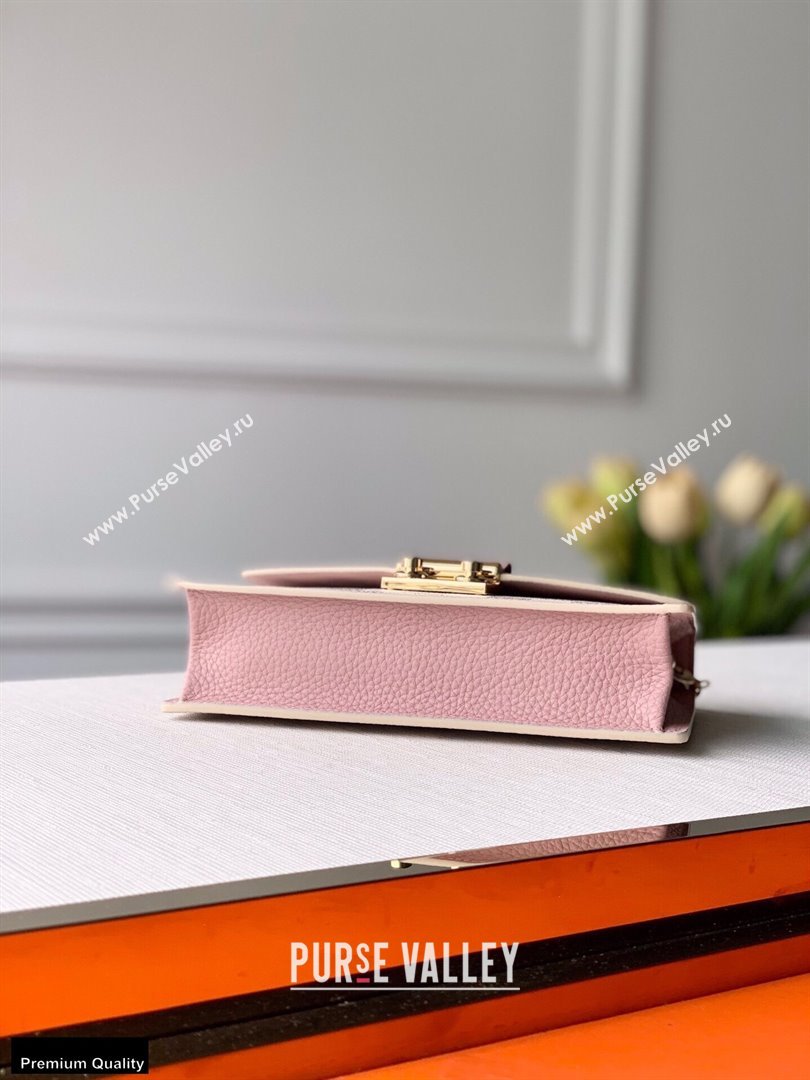 Louis Vuitton Damier Azur Canvas Croisette Chain Wallet Bag N60357 Magnolia Pink (kiki-20123018)