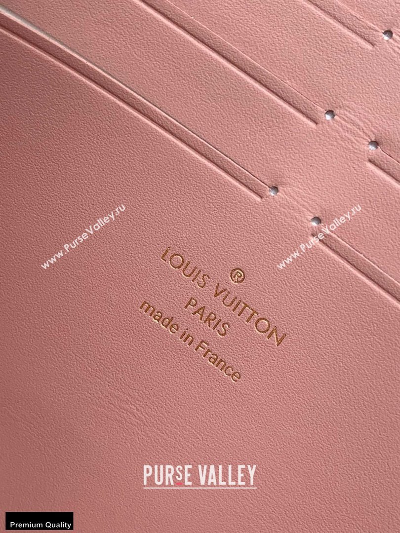 Louis Vuitton Damier Azur Canvas Croisette Chain Wallet Bag N60357 Magnolia Pink (kiki-20123018)