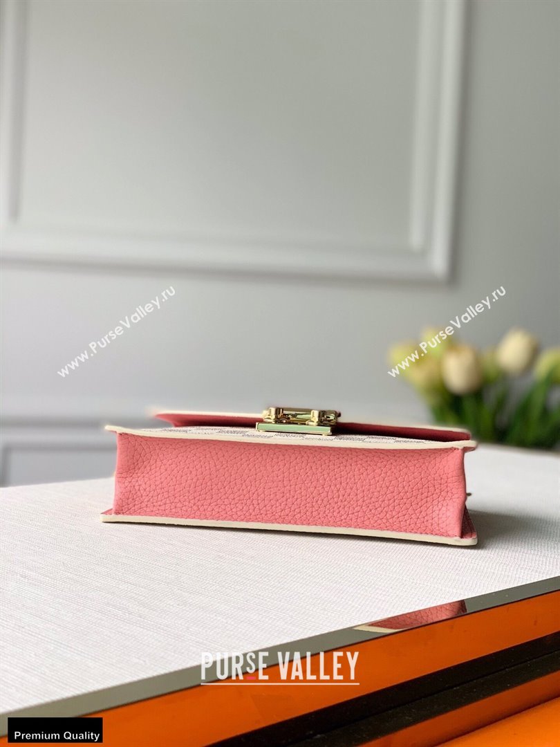 Louis Vuitton Damier Azur Canvas Croisette Chain Wallet Bag N60358 Rose Pink (kiki-20123019)