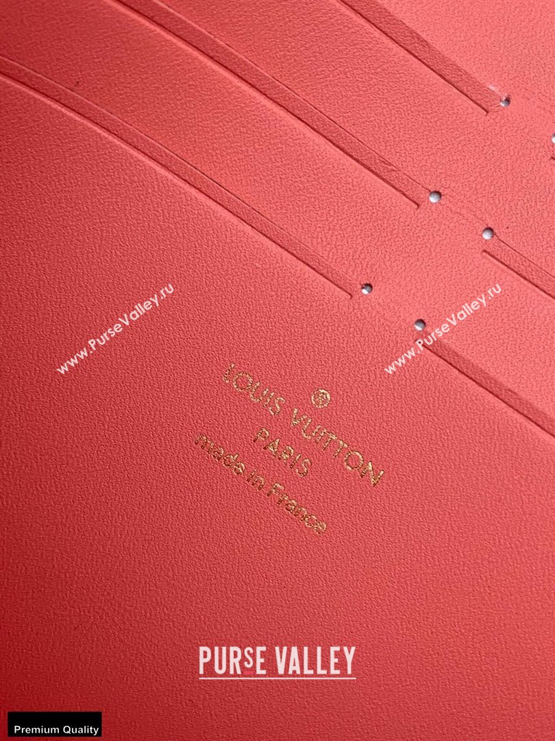 Louis Vuitton Damier Azur Canvas Croisette Chain Wallet Bag N60358 Rose Pink (kiki-20123019)