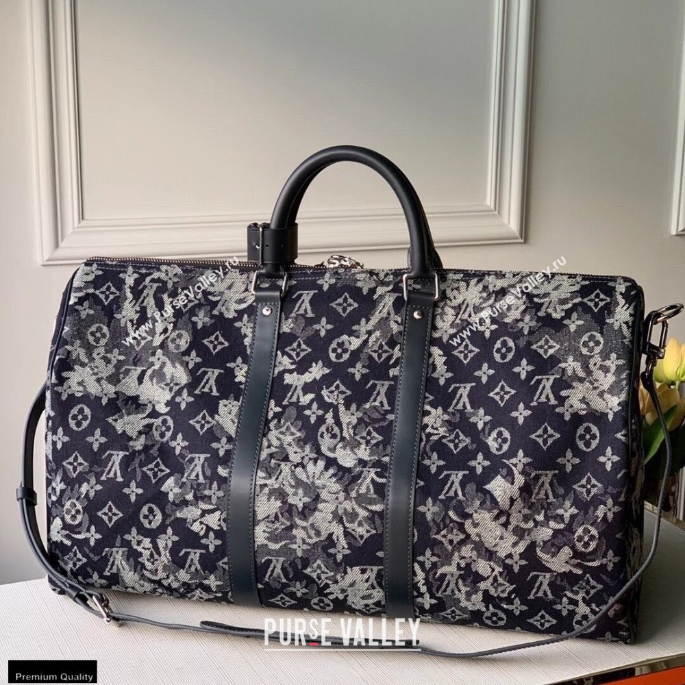 Louis Vuitton Monogram Tapestry Canvas Keepall Bandoulière 50 Bag M57285 2021 (kiki-20123101)