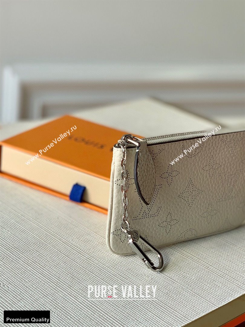 Louis Vuitton Mahina Leather Key Pouch Creme Beige (kiki-20123148)