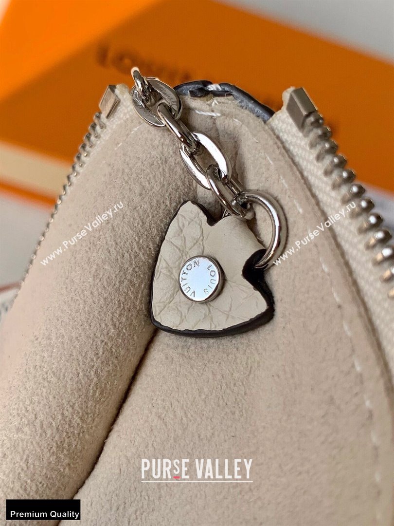 Louis Vuitton Mahina Leather Key Pouch Creme Beige (kiki-20123148)
