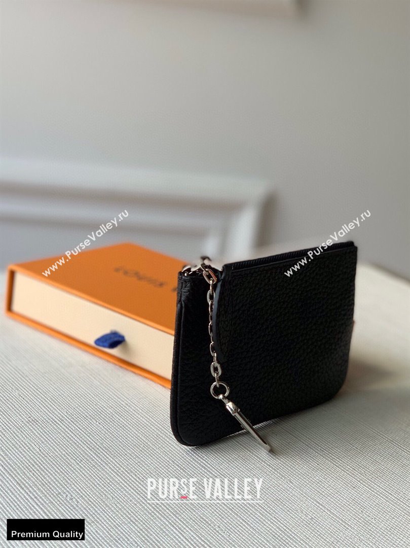 Louis Vuitton Mahina Leather Key Pouch M69532 Black (kiki-20123150)