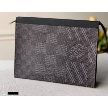 Louis Vuitton Damier Graphite 3D Canvas Pochette Voyage MM Bag N60444 Gray 2021 (kiki-20123129)