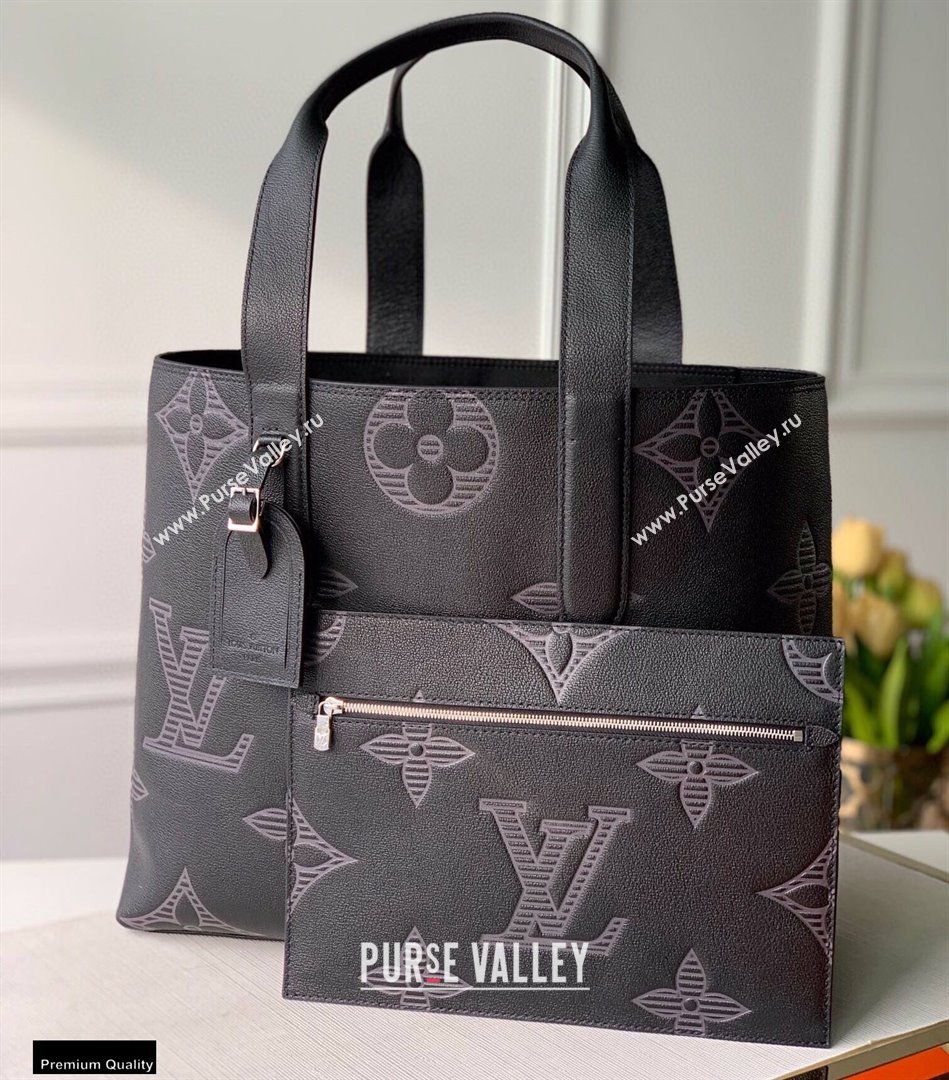 Louis Vuitton Taurillon Shadow Leather Cabas Voyage Bag M57290 2021 (kiki-20123110)