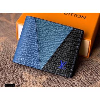 Louis Vuitton V Pattern Monochrome Taiga leather Slender Wallet M30730 Blue (kiki-20123136)