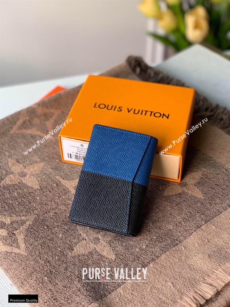 Louis Vuitton V Pattern Monochrome Taiga leather Pocket Organizer Wallet M30709 Blue (kiki-20123138)