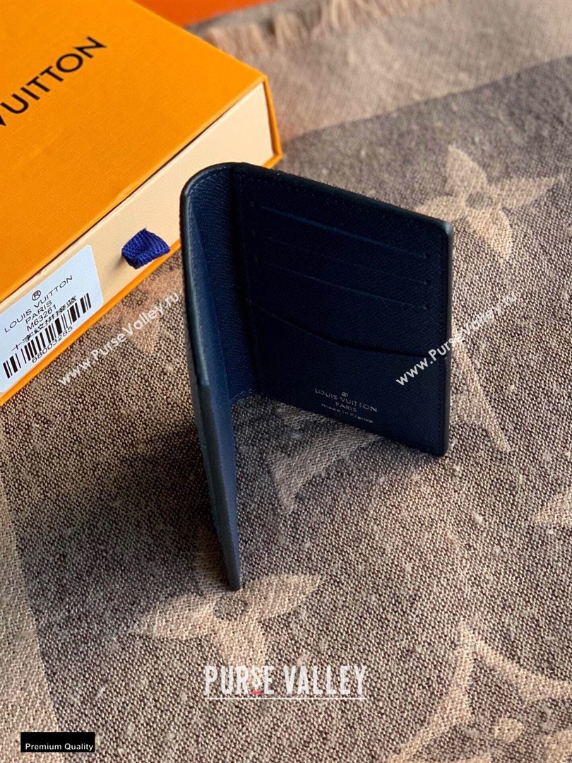 Louis Vuitton V Pattern Monochrome Taiga leather Pocket Organizer Wallet M30709 Blue (kiki-20123138)