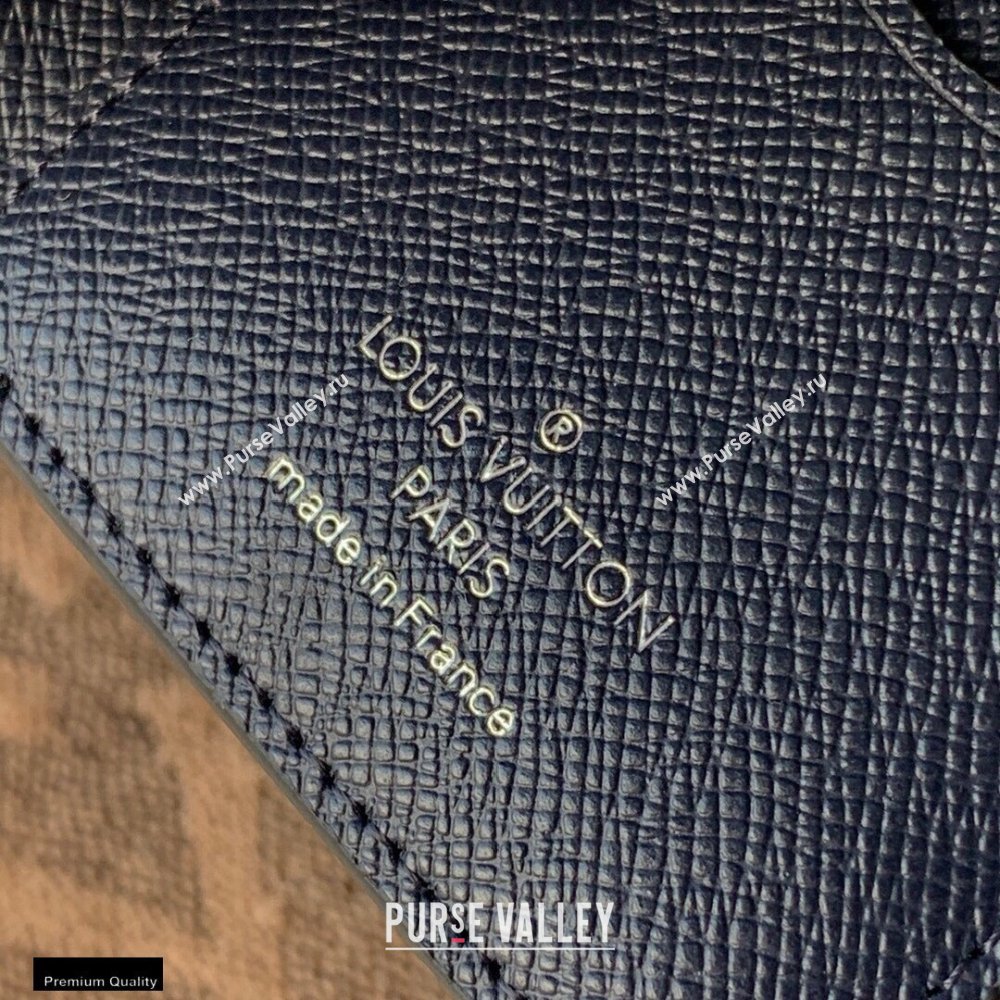 Louis Vuitton V Pattern Monochrome Taiga leather Pocket Organizer Wallet M30709 Blue (kiki-20123138)