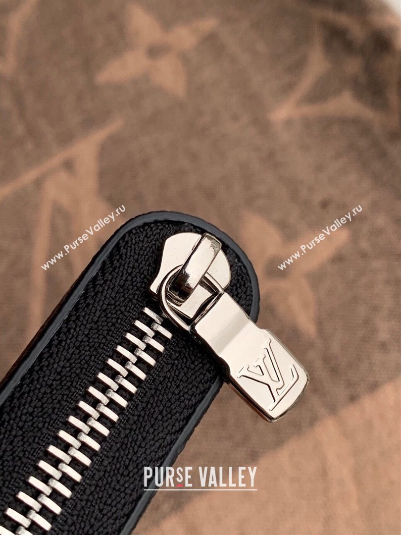 Louis Vuitton V Pattern Monochrome Taiga leather Zippy Wallet Vertical M63095 Gray (kiki-20123133)