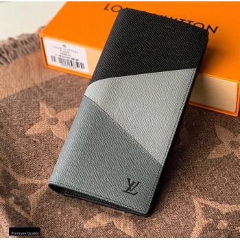 Louis Vuitton V Pattern Monochrome Taiga leather Brazza Wallet M30715 Gray (kiki-20123135)