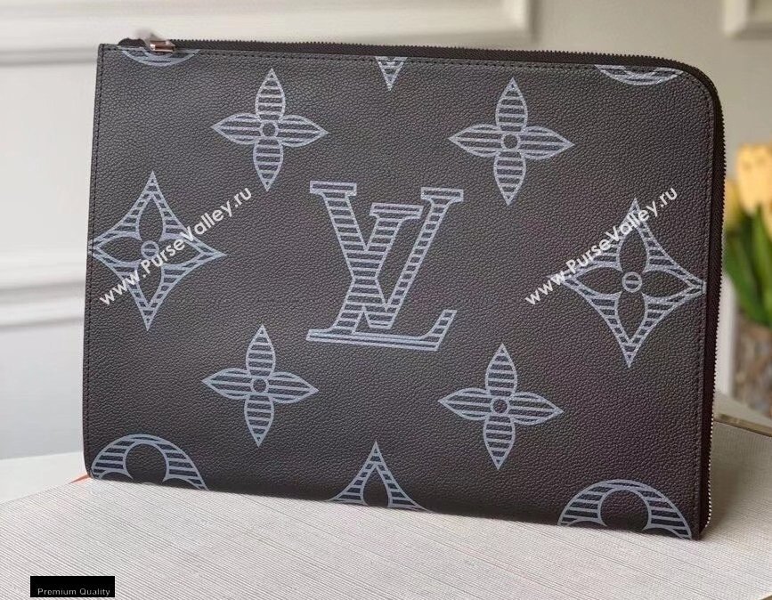 Louis Vuitton Taurillon Shadow Leather Pochette Jour GM Bag M80044 2021 (kiki-20123114)