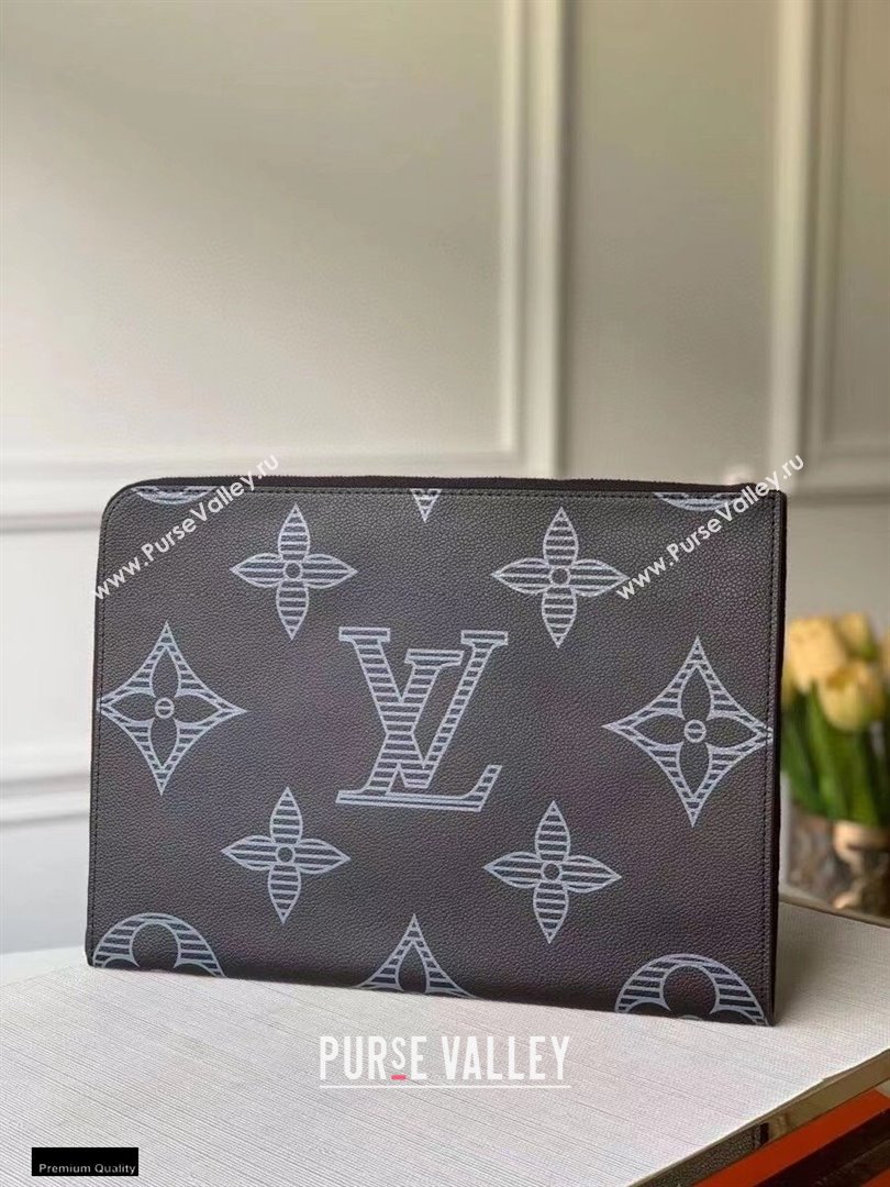 Louis Vuitton Taurillon Shadow Leather Pochette Jour GM Bag M80044 2021 (kiki-20123114)