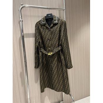 fendi FF jacquard fabric trench coat 2024 (qiqi-240315-02)