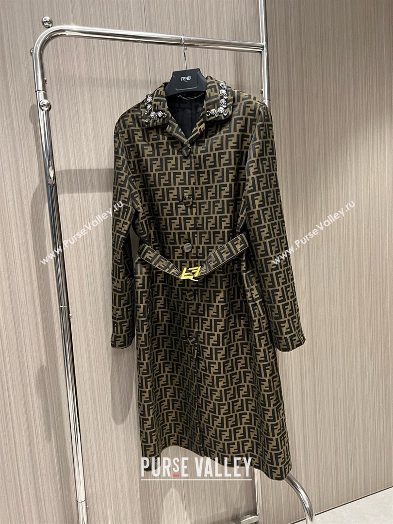 fendi FF jacquard fabric trench coat 2024 (qiqi-240315-02)