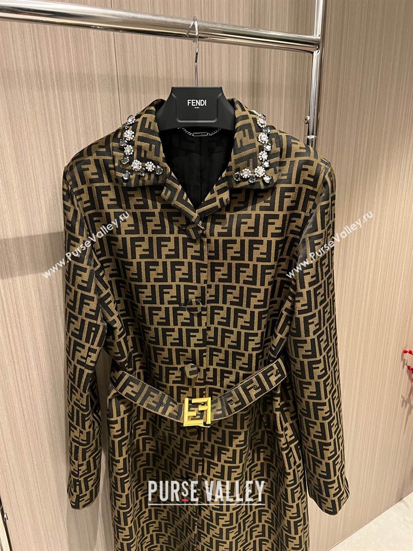 fendi FF jacquard fabric trench coat 2024 (qiqi-240315-02)