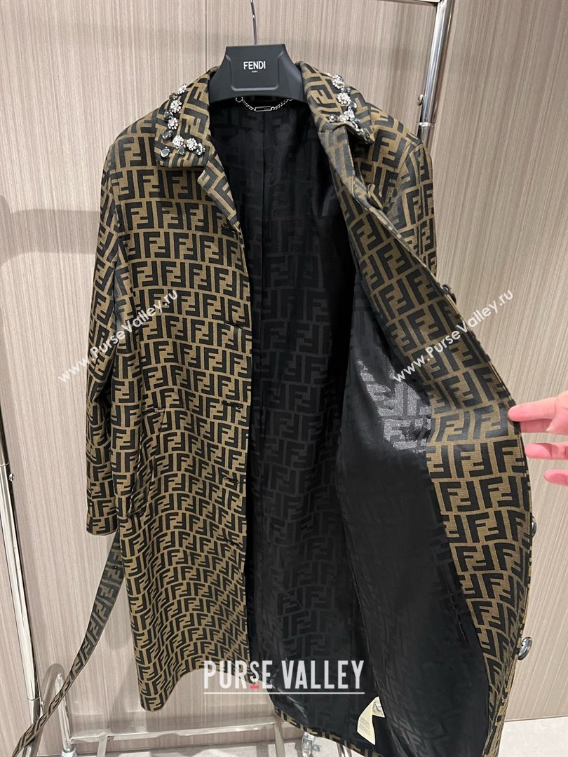 fendi FF jacquard fabric trench coat 2024 (qiqi-240315-02)