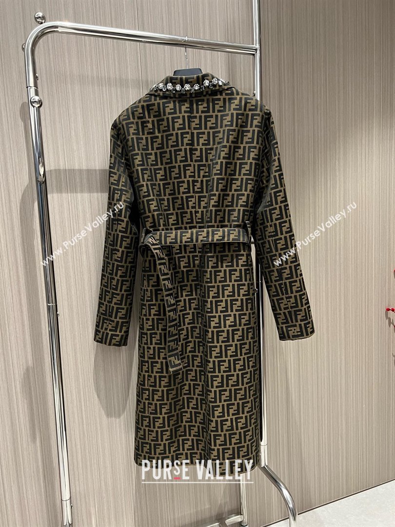 fendi FF jacquard fabric trench coat 2024 (qiqi-240315-02)