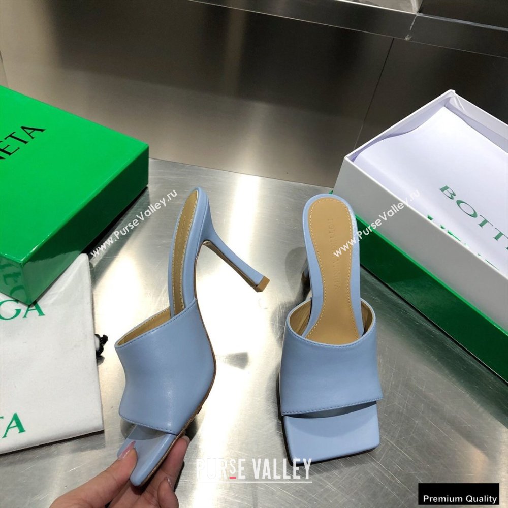 Bottega Veneta Heel 9cm Square Sole Stretch Mules Sandals Baby Blue 2021 (modeng-21010401)