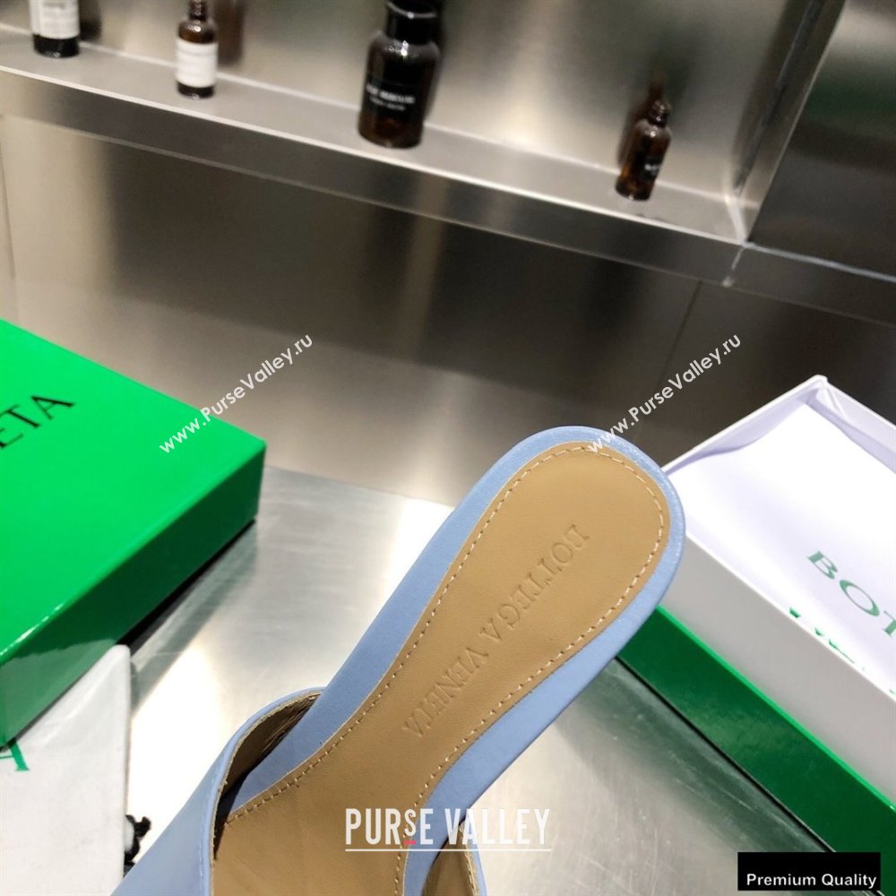 Bottega Veneta Heel 9cm Square Sole Stretch Mules Sandals Baby Blue 2021 (modeng-21010401)